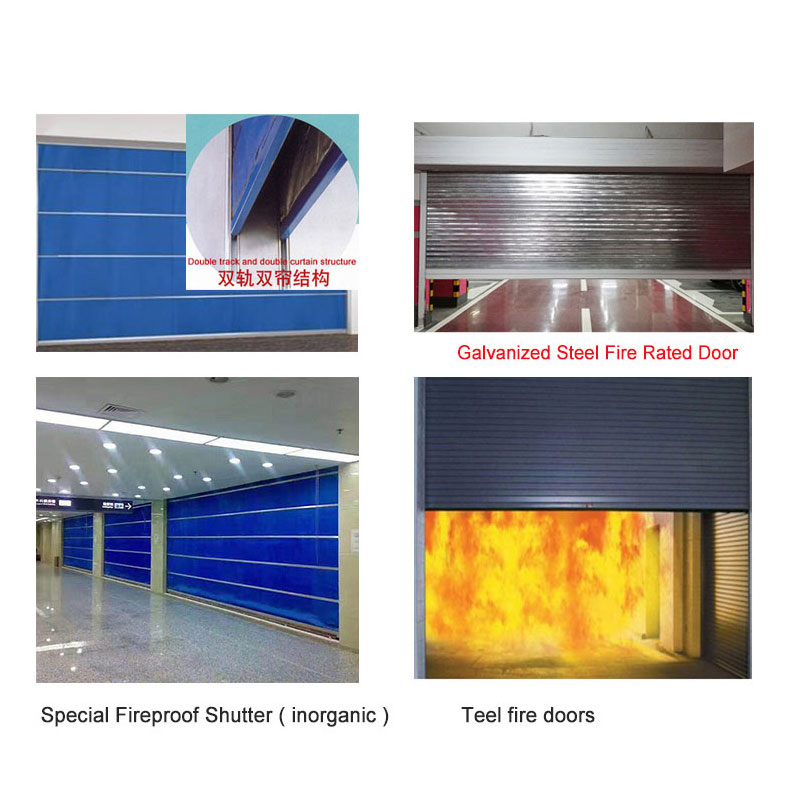 Fireproof Door Rolling Shutter Fast Action Fabric Roll Up Pvc High Speed